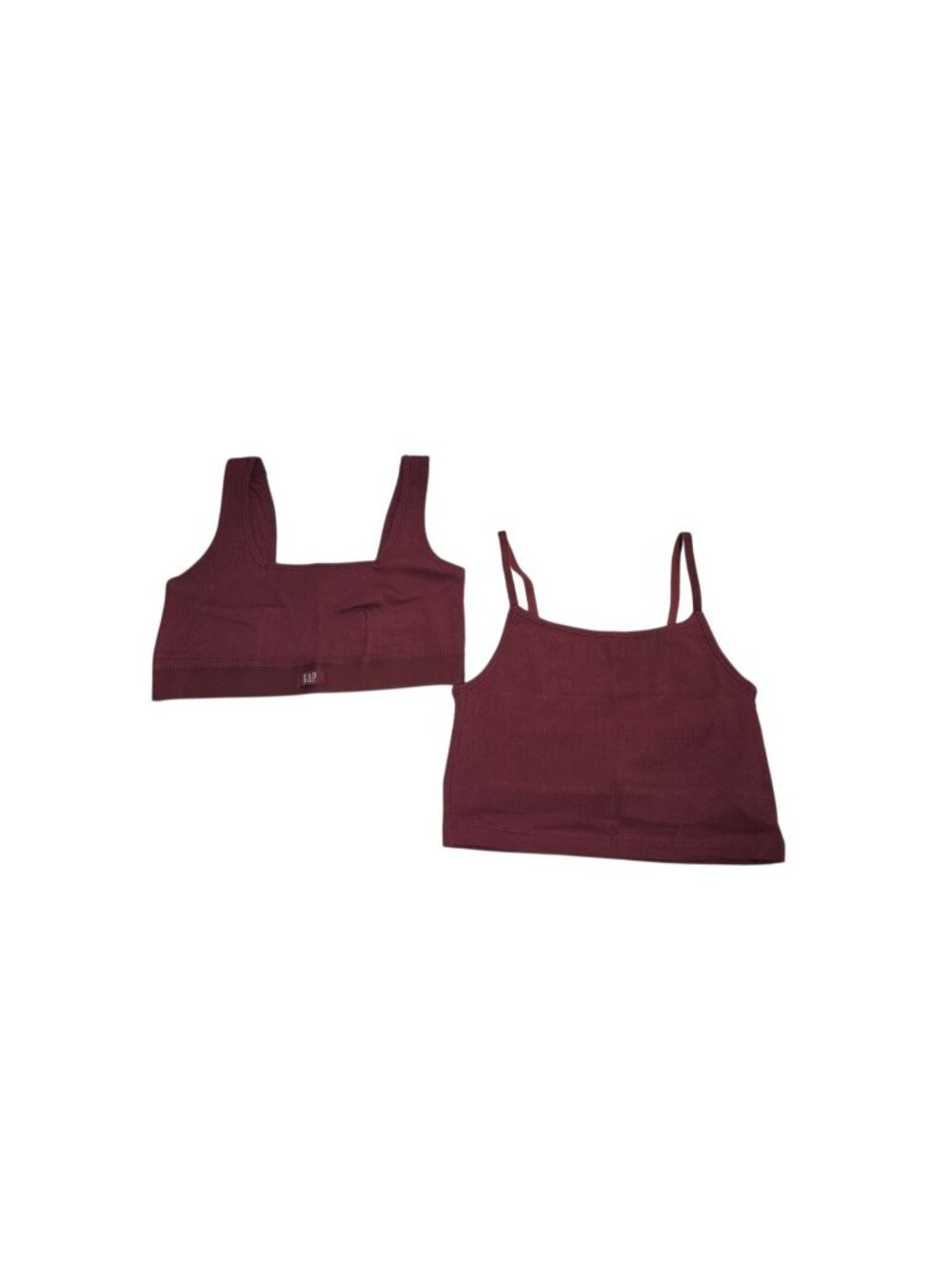 Gap Body Cropped Cami & Bralette Womens Medium Berry Cotton Lounge Comfy Stretch